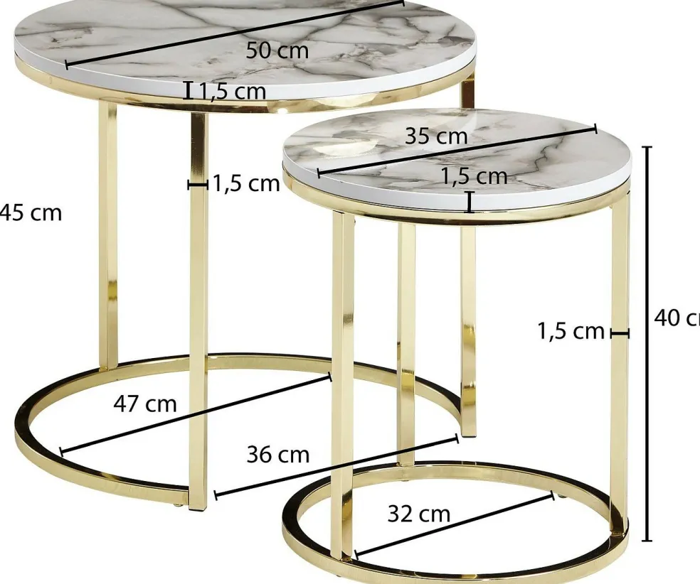 Lot de 2 tables gigognes LAM LUK KA