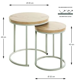 Lot de 2 tables gigognes LEVI