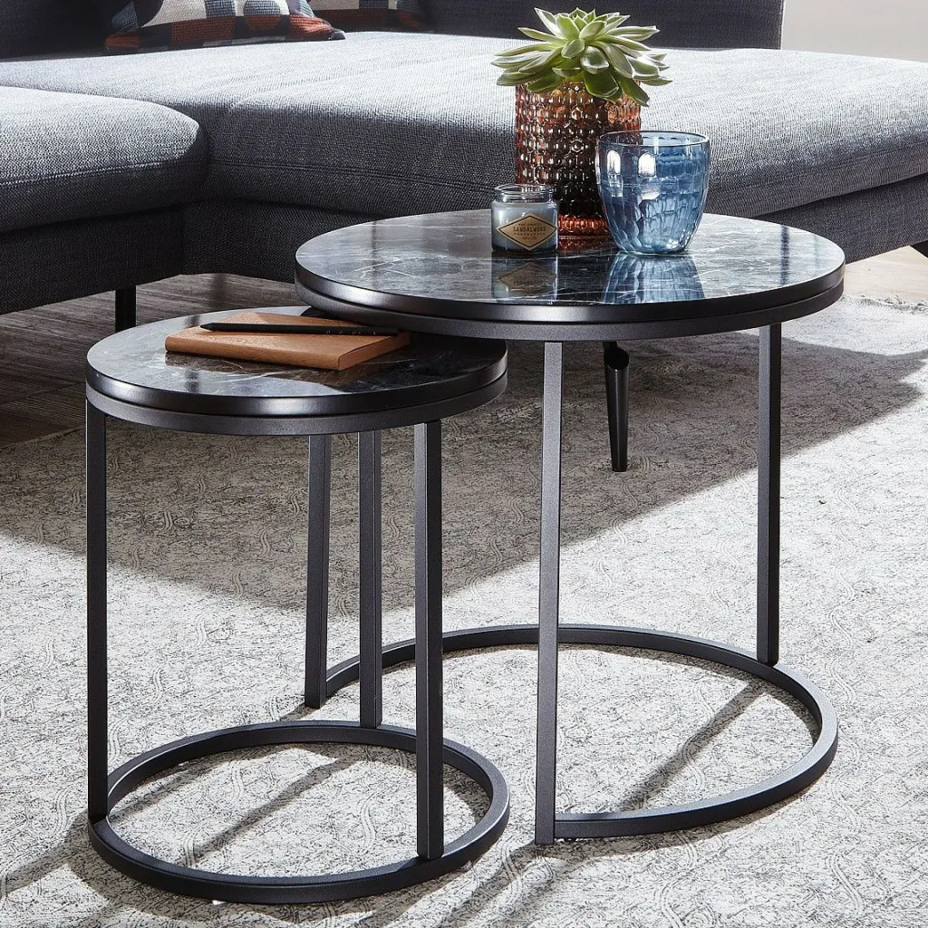 Lot de 2 tables gigognes LAM LUK KA-Skyport Discount