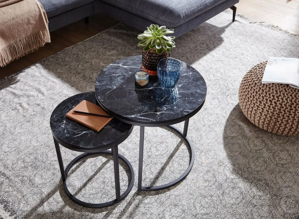 Lot de 2 tables gigognes LAM LUK KA-Skyport Discount