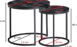 Lot de 2 tables gigognes LAM LUK KA-Skyport Discount