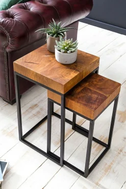 Lot de 2 tables gigognes LAMPHUN-Skyport Online