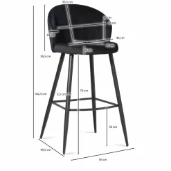 Lot de 2 tabourets de bar WOHNLING-Skyport