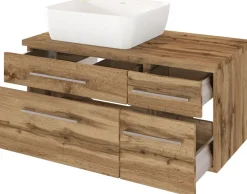 Meuble sous vasque 90 avec vasque à poser à gauche DAVOS