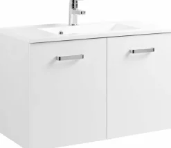 Meuble sous vasque 80 avec vasque en fonte minérale BOLOGNA