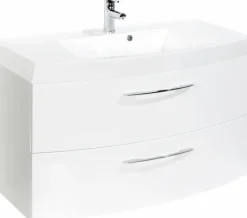 Meuble sous vasque 100 avec vasque en fonte minérale FLORIDA-Held Outlet