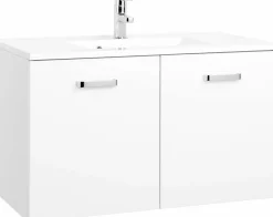 Meuble sous vasque 90 avec vasque en fonte minérale BOLOGNA