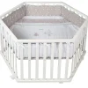 Parc pour bébé hexagonal ton blanc