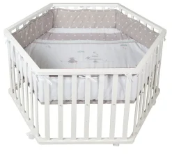 Parc pour bébé hexagonal ton blanc