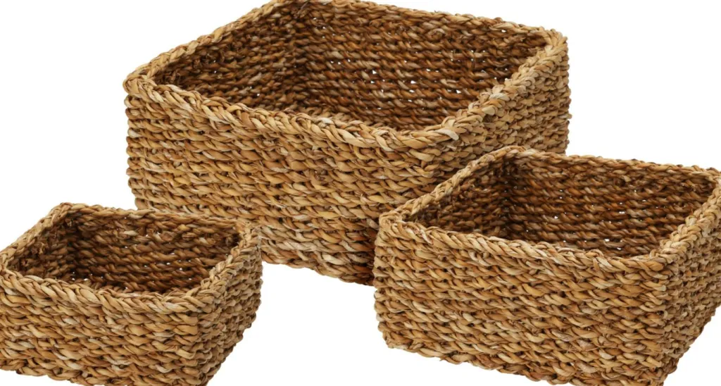 Petit panier carré en jonc de mer EH-Koopman Clearance