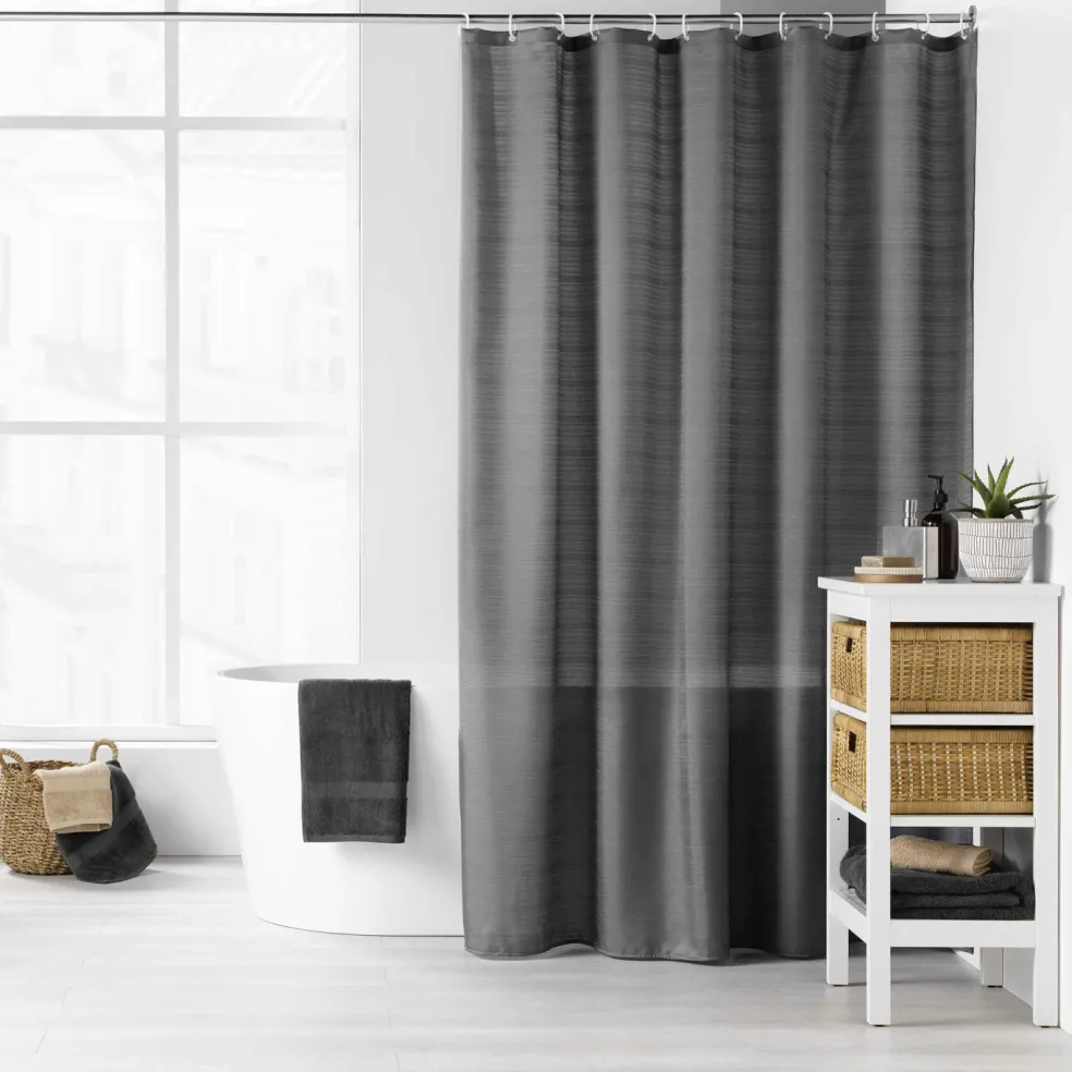 Rideau de douche à œillets avec anneaux UNI