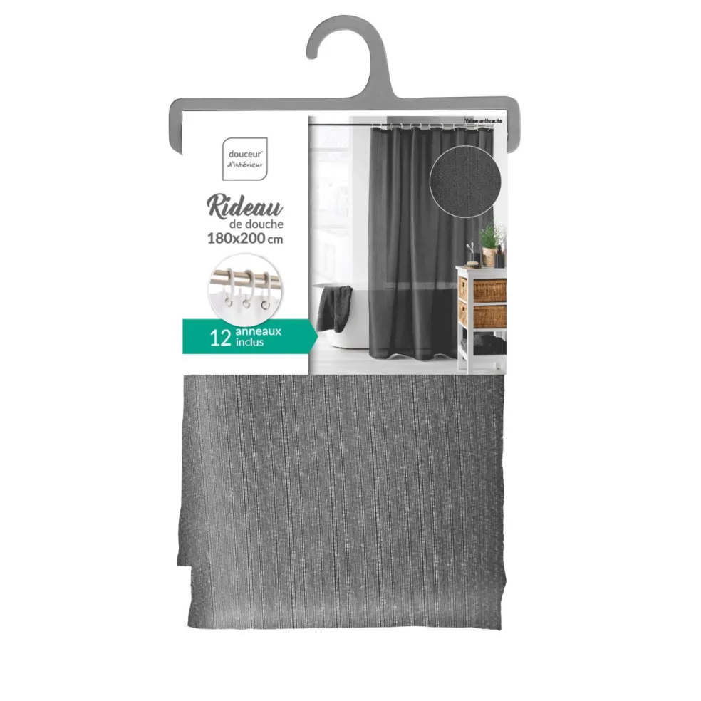 Rideau de douche à œillets avec anneaux UNI