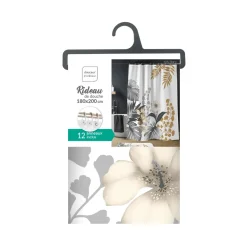 Rideau de douche avec anneaux KELLY-U10 Outlet