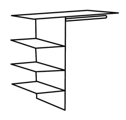 Répartition intérieure armoire lingère/penderie 763-Wimex Outlet