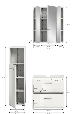 Salle de bains combinée 3 éléments BONGA