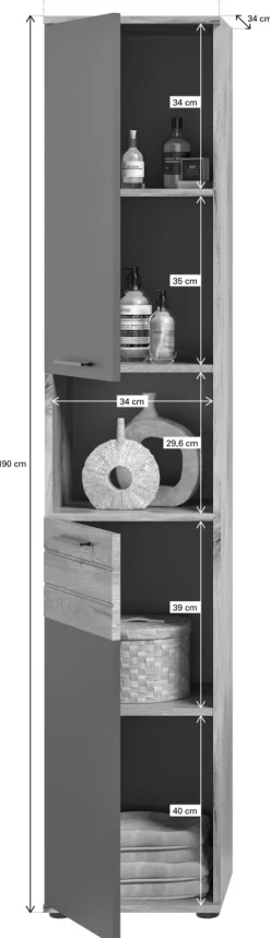 Salle de bains combinée 6 éléments AGARO