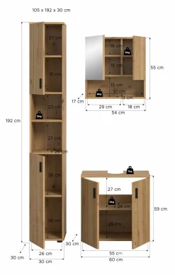 Salle de bains combinée 3 éléments MONE-Xonox Hot