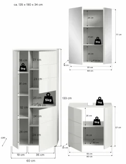 Salle de bains combinée 3 éléments AMBO