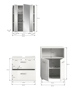 Salle de bains combinée 3 éléments BONGA