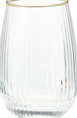 Verre à eau à bordure dorée EH